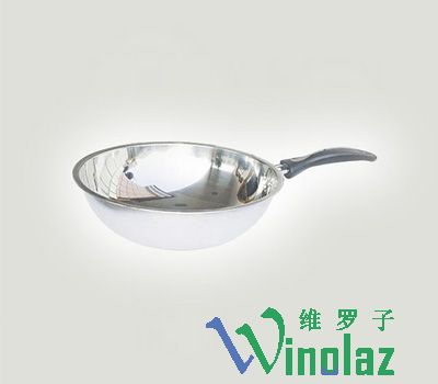 Single-handle round-bottomed frying Ding