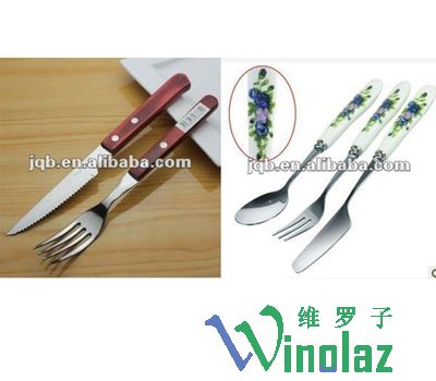 Wooden handle and ceramic handle tableware